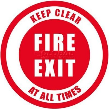 ERGOMAT Durastripe 32in Round Sign - Fire Exit Keep Clear At All Times DS-SIGN 32-0240